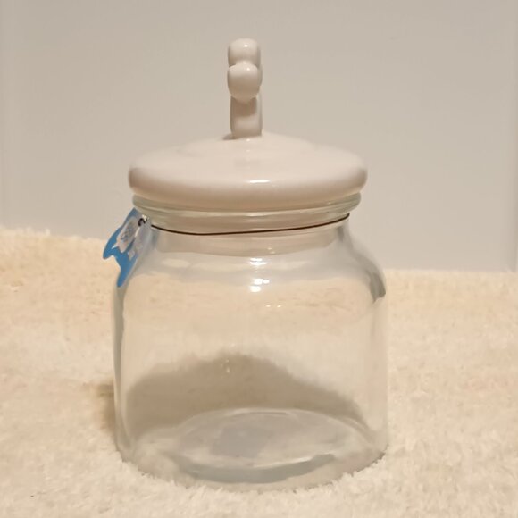 NWT ~ Play On! Pet Glass Treat Storage Jars with Ceramic Lid & Paw Print Handle - Picture 4 of 6